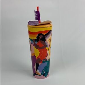 Starbucks Sofie Birkin 2024 Purple Yellow Tumbler cup drink ware Straw 24oz NEW
